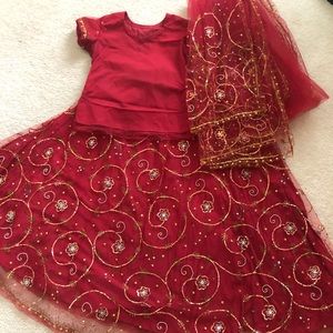 Gorgeous red & gold bridal lehenga / choli